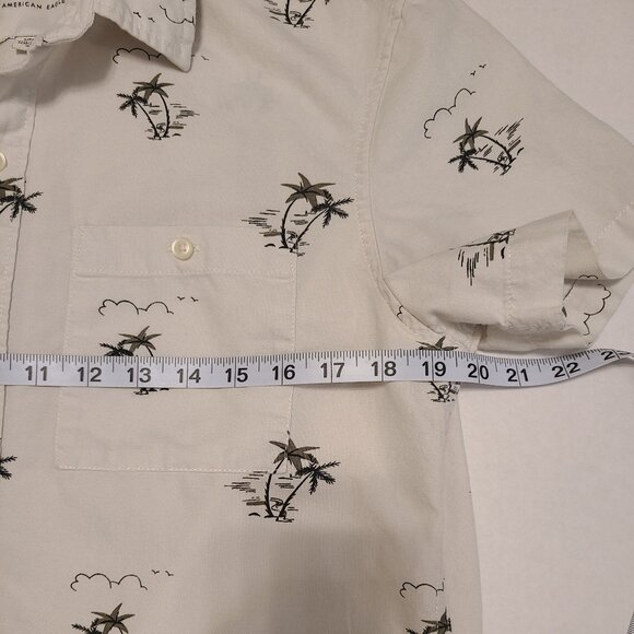 American Eagle Palm Tree Print Button-Up Shirt - Men's Small - Picture 7 of 13